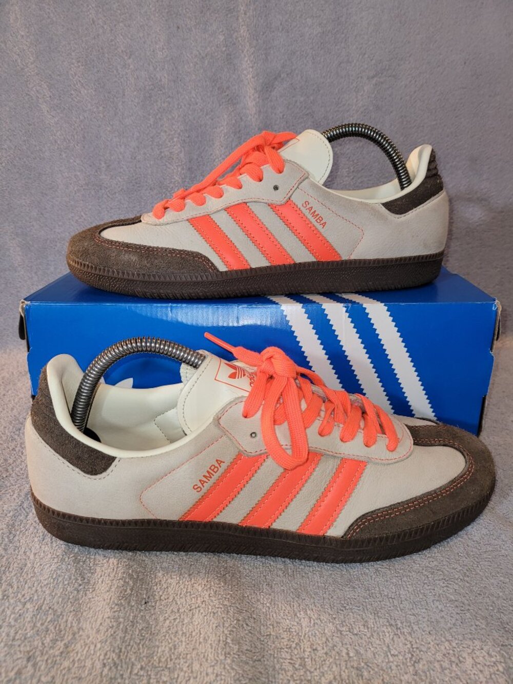 Adidas Samba OG Solar Orange Cream Brown Gum Women's Size 9.5 Sneakers (#2320)